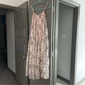 Light Pink Floral Maxi Dress